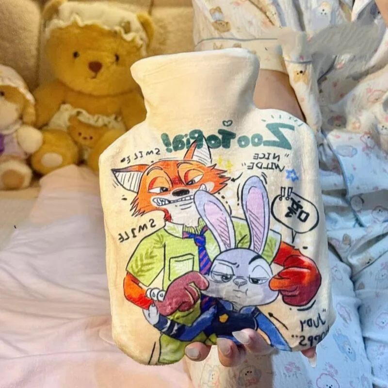 1000Ml Disney Zootopia Judy Hopps Nick Wilde bolsa térmica de relleno de agua de felpa invierno cálido manos pies desmontable amigo regalo de cumpleaños