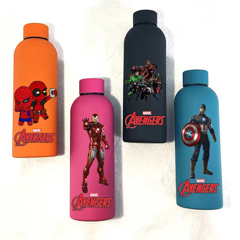 

For Marvel Insulated Cup Colour Double-layer Vacuum Stainless Steel Spider-Man Small Mouth Bottle Cola Coffee Frosted Bottle