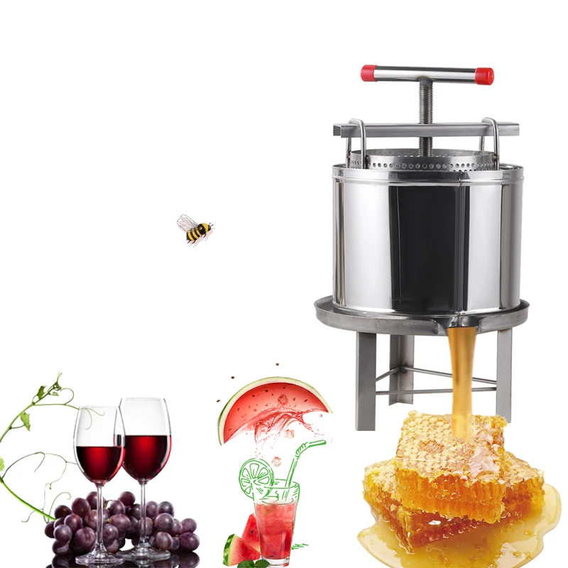 BEIJIAMEI Stainless Steel Honey Separator with 3 Honey Filters Household Manual Honey Press for Bee