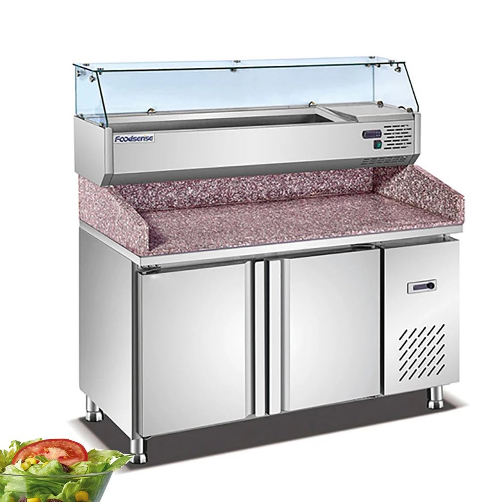Commercial Refrigerated Salad Table Copper Tube Refrigeration Freezer Large Capacity
