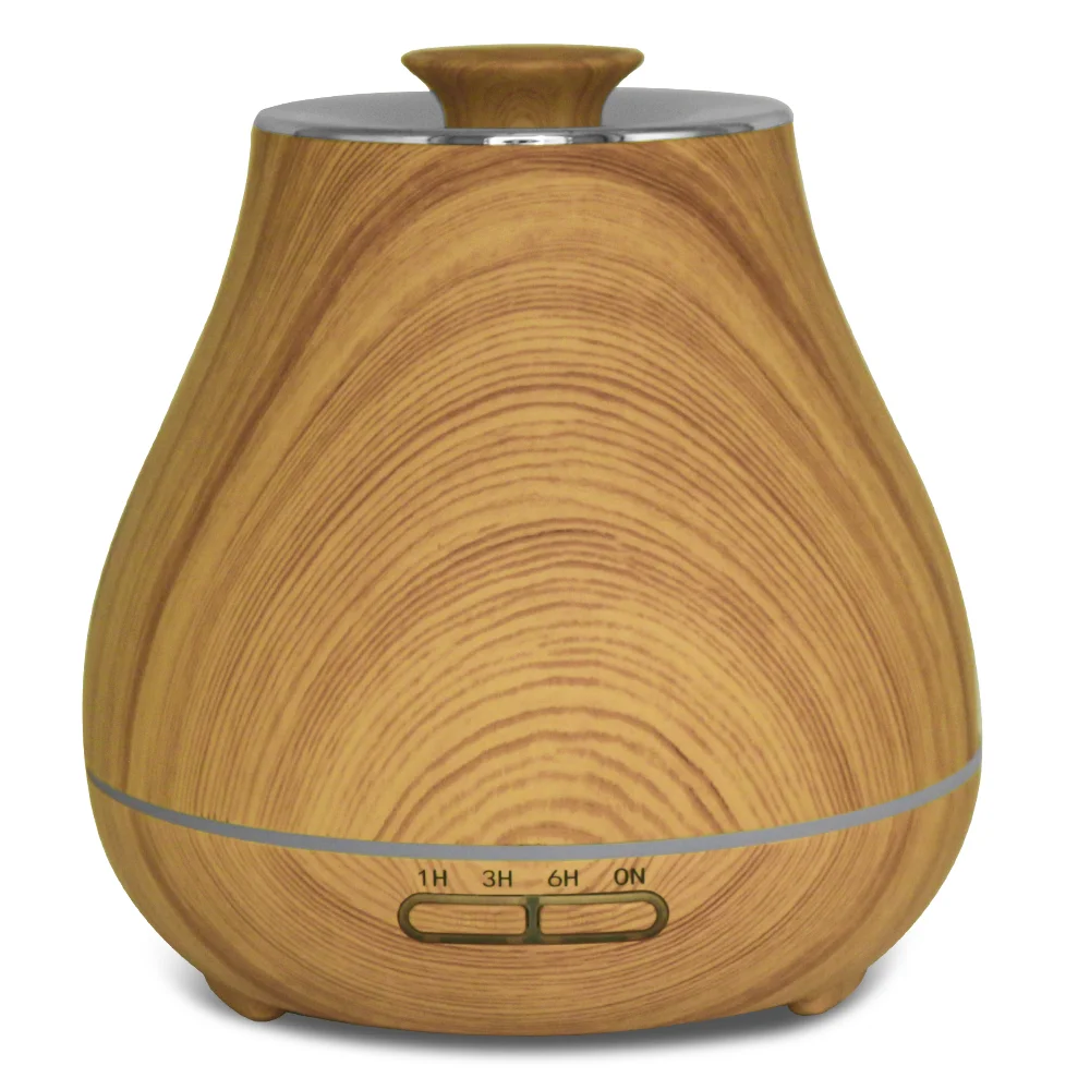 

1 Piece 7-Color Changing Night Lights Diffuser Light Wood Kettle Design Cool Mist Ultrasonic Humidifier With Multi Function