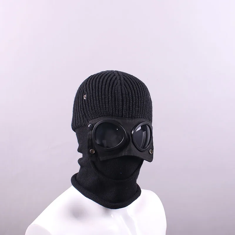 1個入り トレンド 秋冬 暖かい帽子 パイロットメガネ付き 男女兼用 耳当て付き 防風 サイクリング フルフェイスカバー 暖かいニット帽