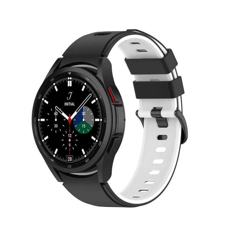 Gelang Silikon 20Mm untuk Jam Tangan Samsung Galaxy 4 40Mm 46 42Mm Jam Tangan Gelang Tali Pintar Jam Tangan 5 40 44Mm/Jam Tangan 5 Pro 45Mm Korea