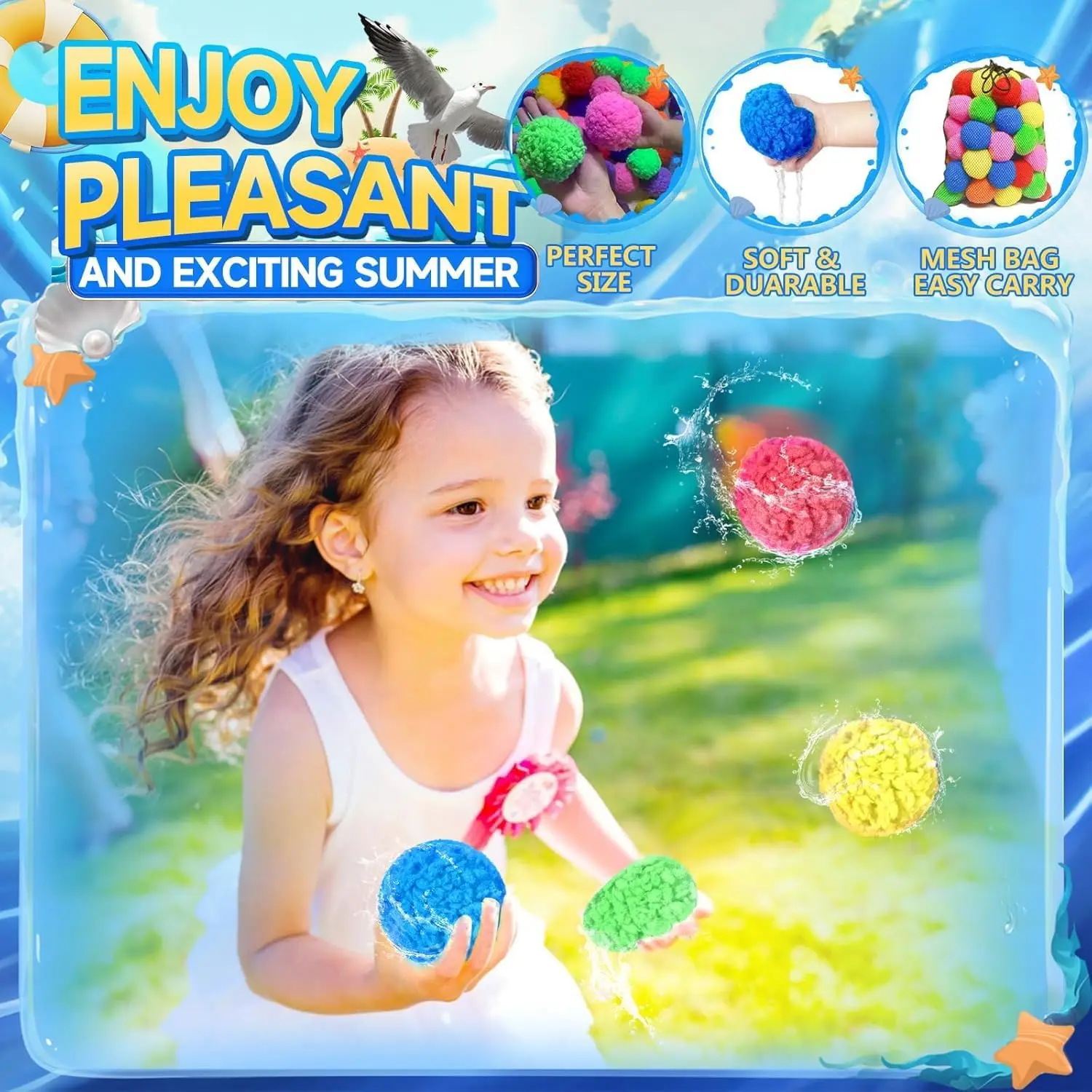 Altrek Store BEFANS 60 Pcs Reusable Water Balls, Reusable Water Balloons for Outdoor Toys and Games, Water Toys for Kids and Adults Boys and Girls - Summer Toys Ball for Pool and Backyard Fun view 3