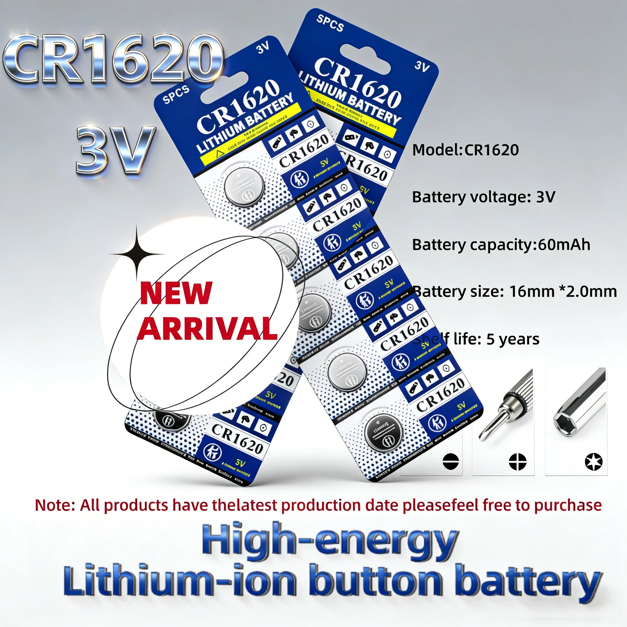 

3V CR1620 battery CR 1620 button battery suitable for watches, car audio speakers, scales, shavers DL1620 BR1620 lithium cell
