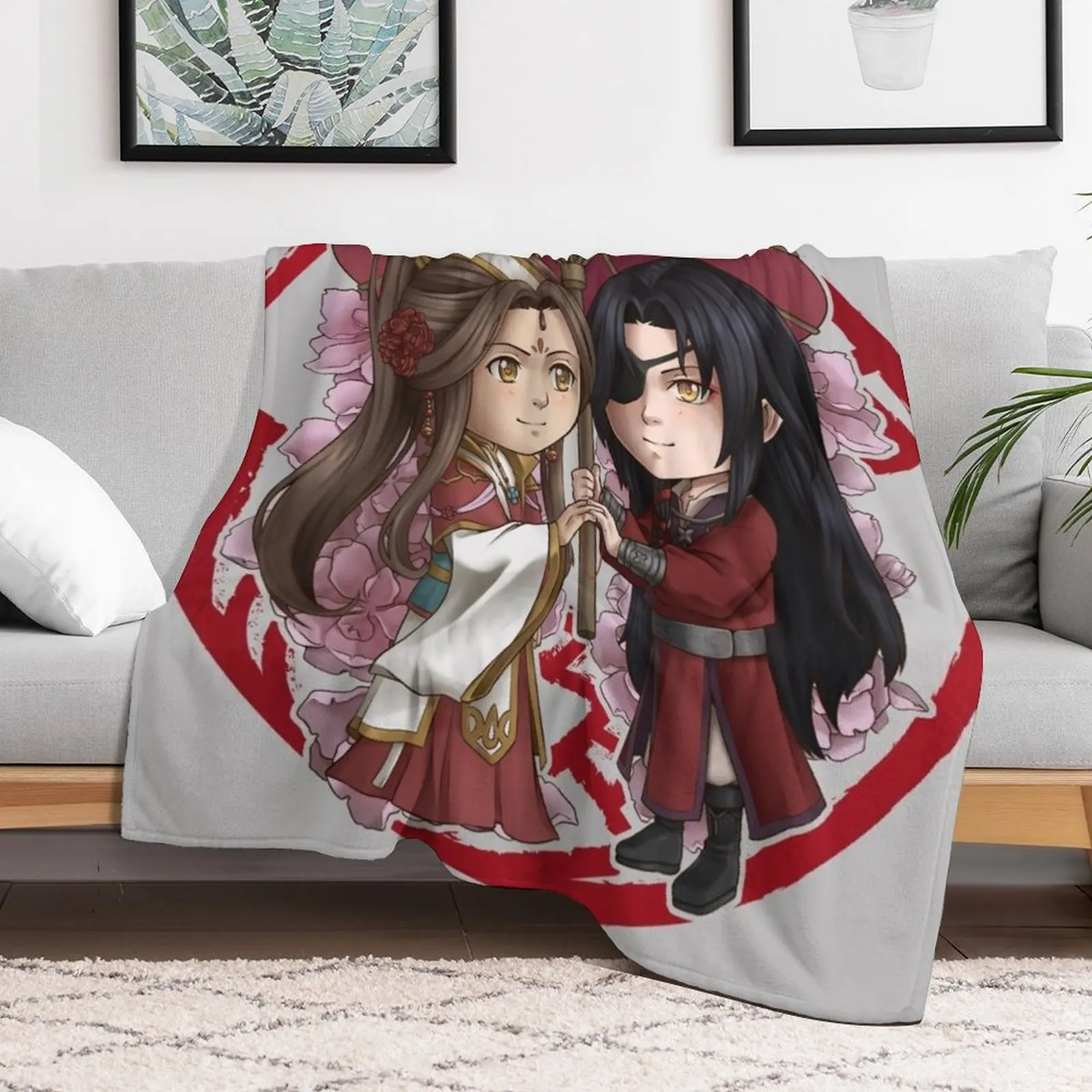 Xie Lian and Hua Cheng (TGCF) Throw Blanket Decorative Throw Kid'S Flannel Fabric Warm Blankets