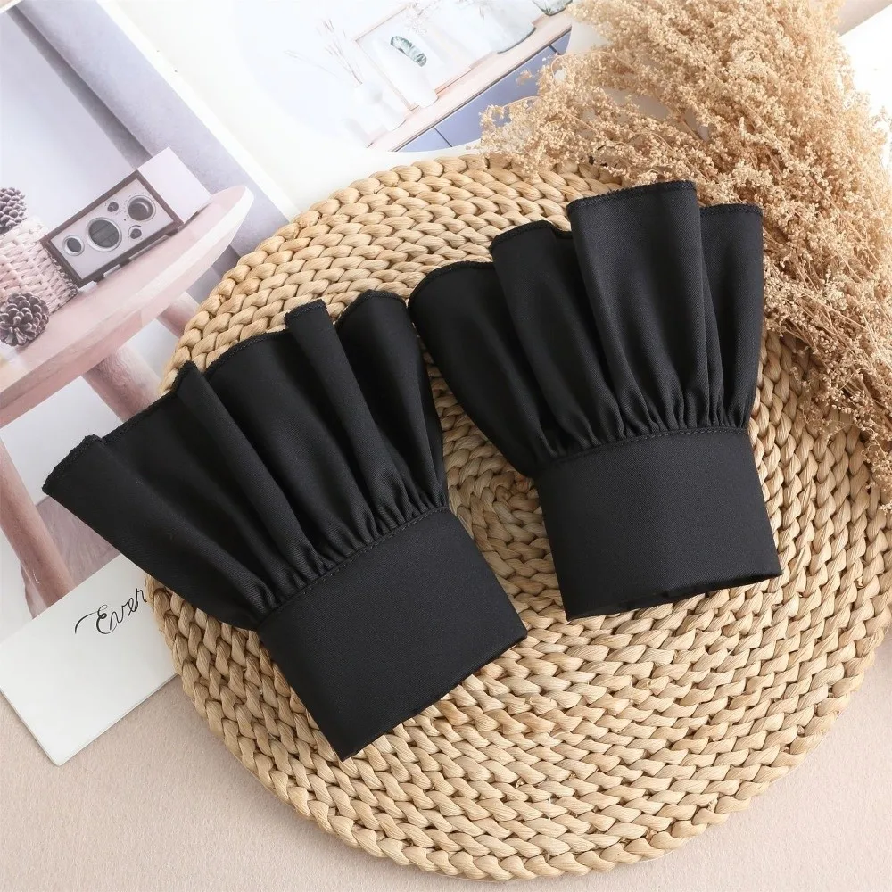 

Плиссированные накладные рукава-фальш-рукава из шифона, съемные манжеты, корейские рукава-фальш-клеш, рукава-грелки для рук, манжеты-рога для свитера, манжеты для запястий