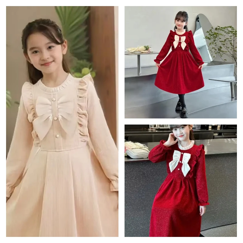 

Популярные кавайные модные топы для девочек, платье для студентов, весенне-осенний повседневный пуловер с круглым вырезом и рисунком, платье принцессы, детская одежда