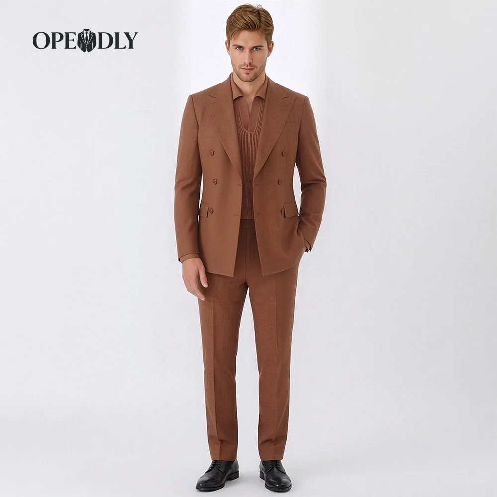 

OPEODLY Men's Slim Fit 3 Piece Tuxedo Suit One Button Blazer Jacket Vest Pants Set for Formal Wedding Business Occasions