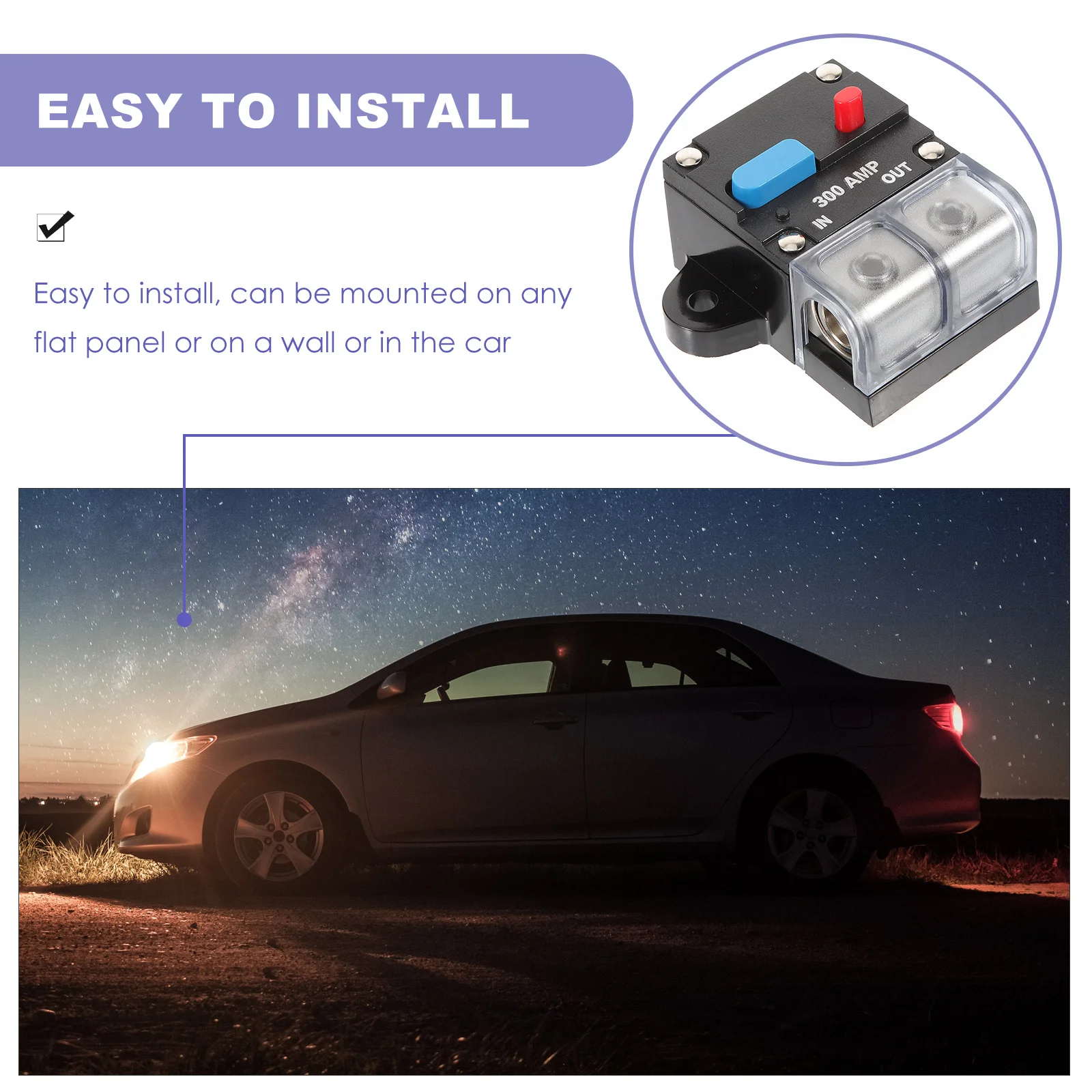 

300A Car Circuit Breaker Resettable Manual Self-recovery High Amp Thermal Trip Auto DC Overload Short Circuit