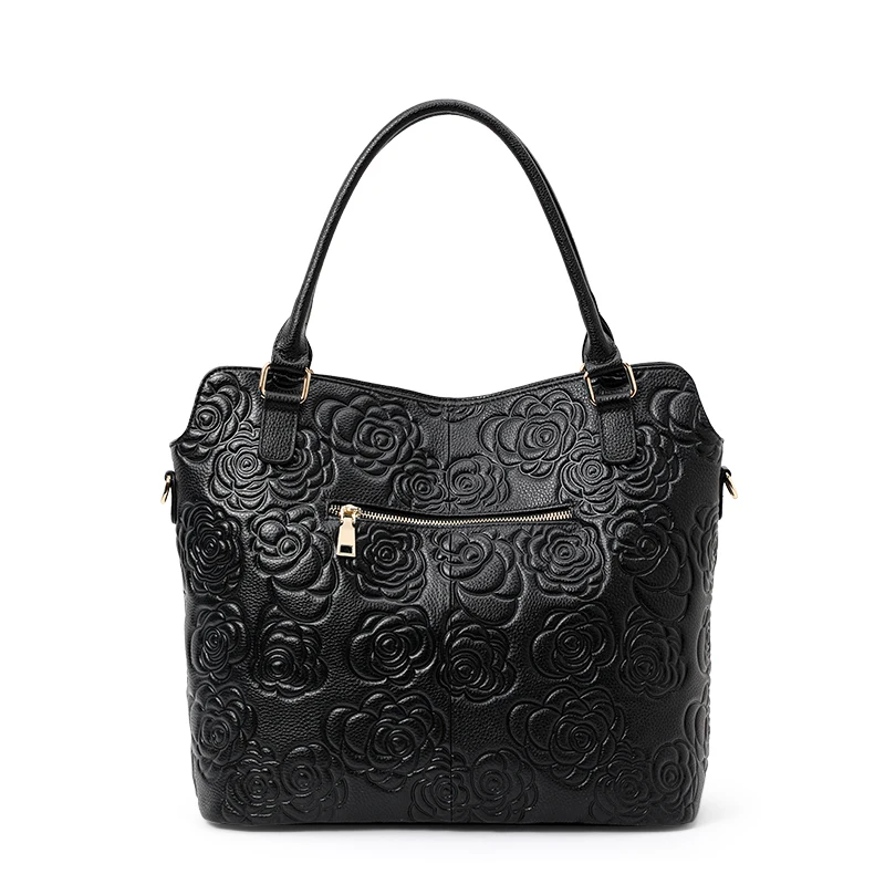 Fashion Embossed Leather Handbag One-Shoulder Crossbody Bag Stylish Temperament Women's Accessory view 2
