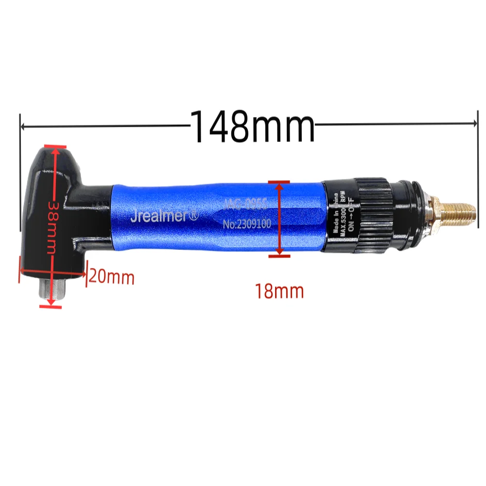 Jrealmer-Meuleuse à Air à Vitesse Rapide, Pince 90 Résistante avec Engrenages, Outil Pneumatique, Micro Meuleuse, Meulage et Polissage, 3.0 m, 2.35