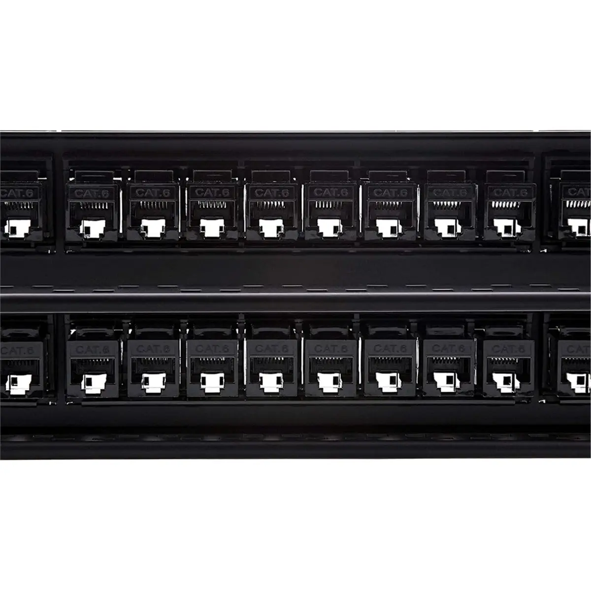 New Electronics Rack 48 Port Straight-Through CAT6 Patch Panel RJ45 Network Cable Adapter Jack Ethernet Distribution Frame