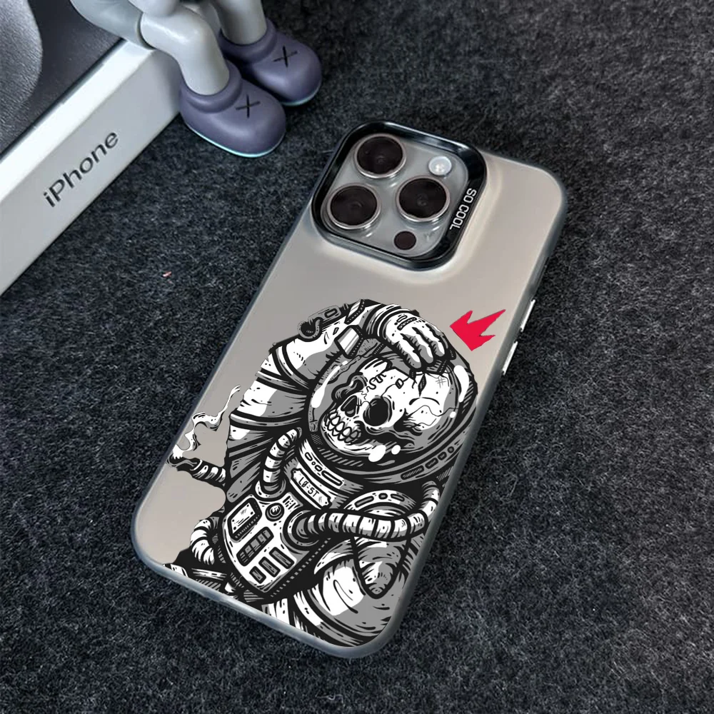 

Skeleton Phone Case Phone Case IMD Color Silver Shell For IPhone 16 15 14 13 12 11 Pro Max Plus