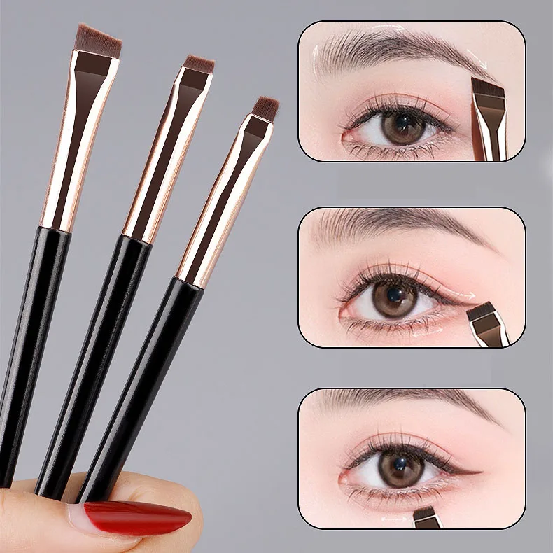 3pcs/set Blade Eyeliner Brush Eyebrow Brush Portable Flat Fine Eye Liner Brow Contour Makeup Brushes Makeup Brush Set