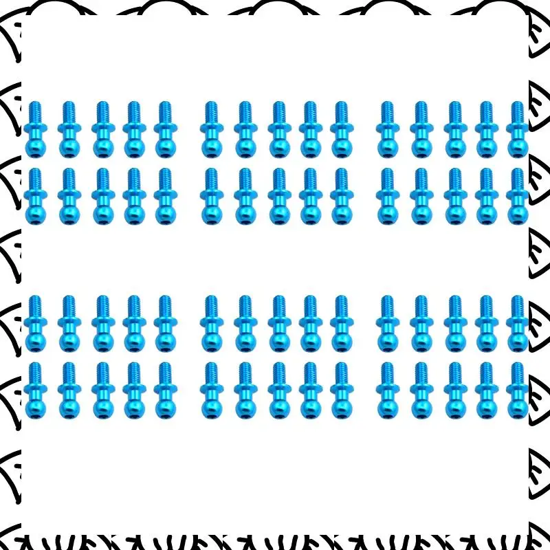 

A71Z 60Pcs M3 Metal Hex Ball Head Screws For Tamiya TT01 TT02 Sakura D5 1/10 RC Drift Car Spare Parts Universal,Blue