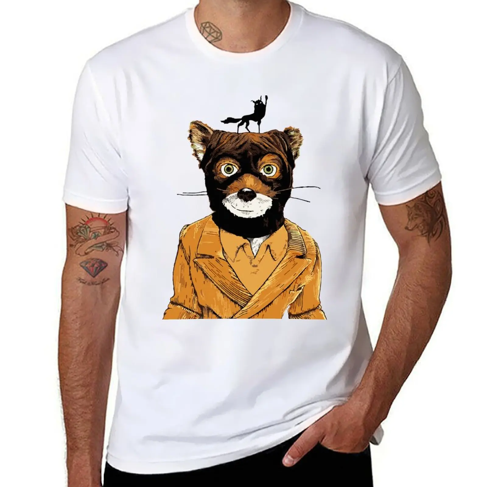 

Футболка из фильма mr fox, мужская футболка, роскошные футболки для мужчин, облегающая футболка