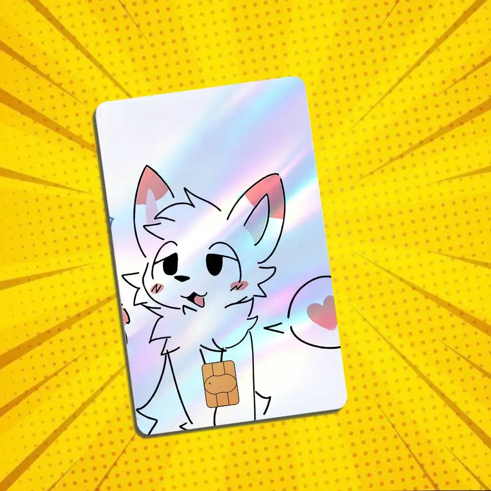 Orc kitten Silly Cat White lines Boykisser Laser shimmer Name Card Sticker Decorate Bank Card Couple Student Study Supplies
