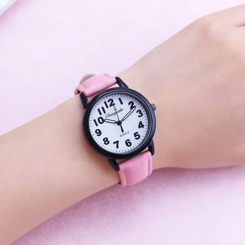 new children boys girls fashion simple digital quartz watches student school supplies Stationery leather birthday gifts watches