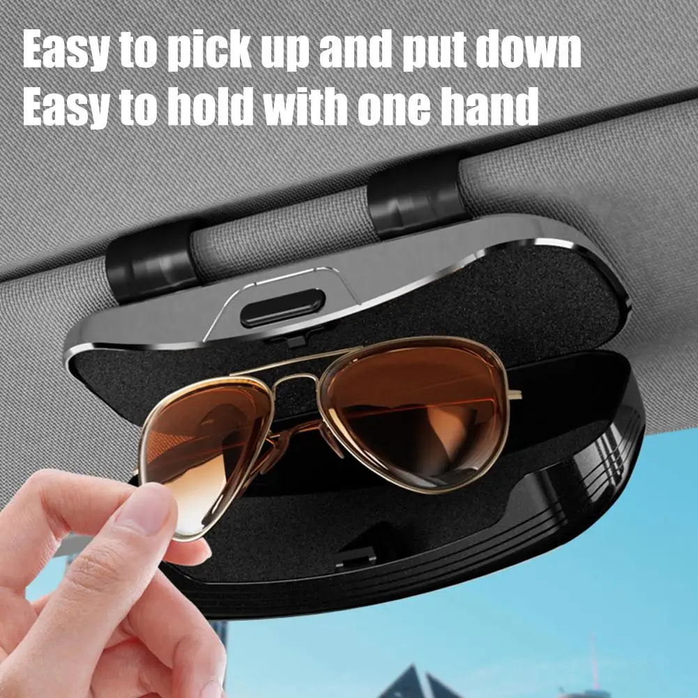 Car Sunglasses Holder Sun Visor Glasses Storage Box One‑Click Open ABS Auto Glasses Box Clip‑on Eyeglasses Case Interior Access