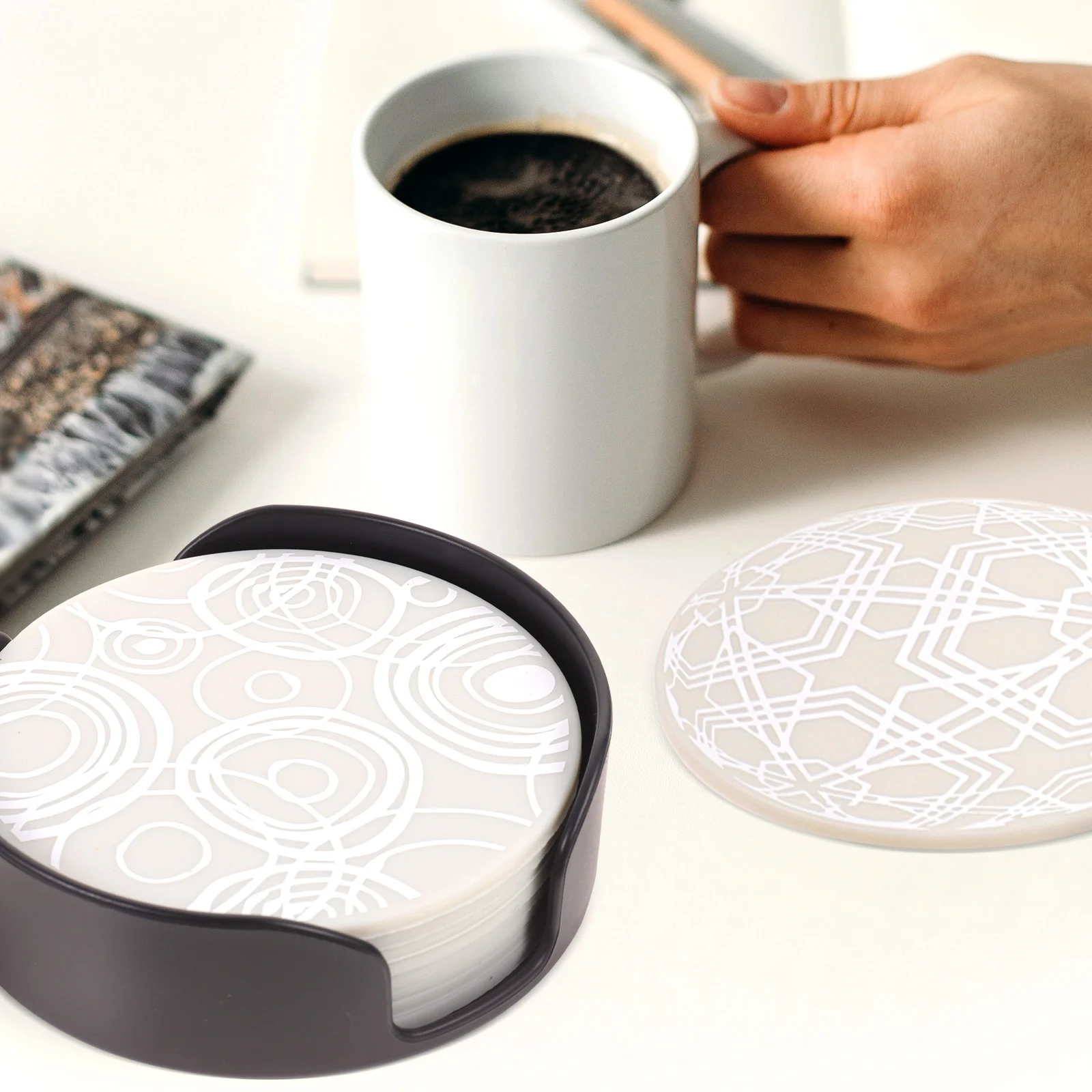 

Silicone Coasters Round Cup Mat Non slip Household Decorative Anti skid Easy Wash Dishwasher Safe Hot Cold Drinks