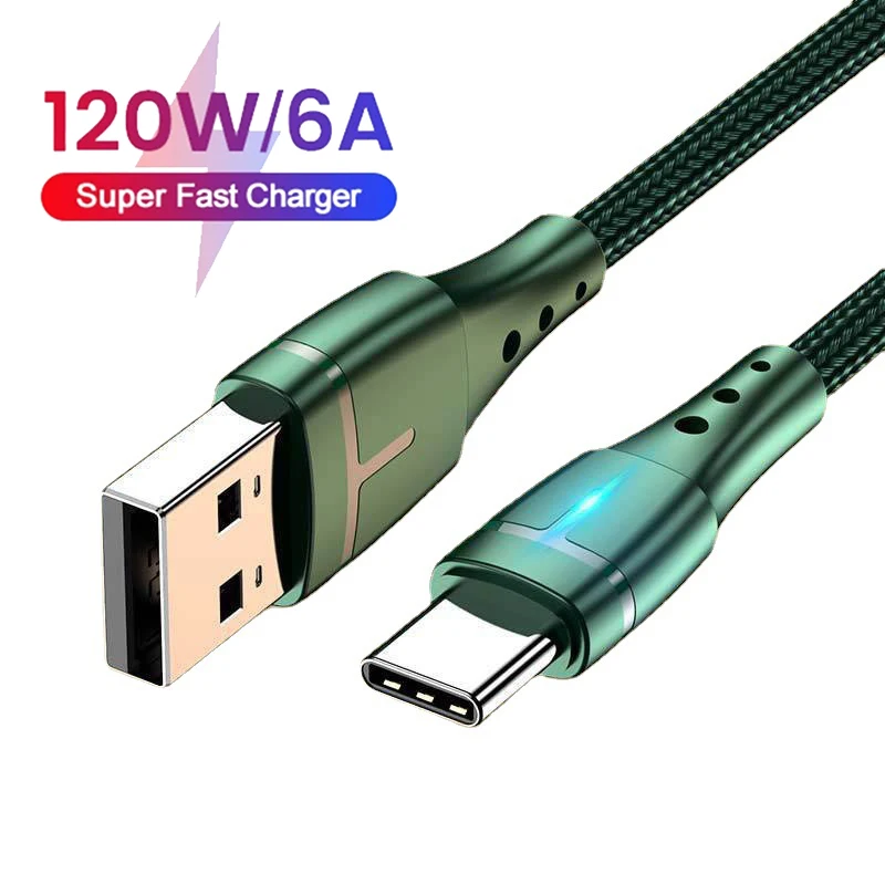 كابل شحن سريع للهاتف المحمول ، كابلات USB من النوع C ، سلك نقل البيانات ، شاومي 13 ، بوكو F5 ، هواوي ميت 40 ، 50 ، 6A ، 120 واط