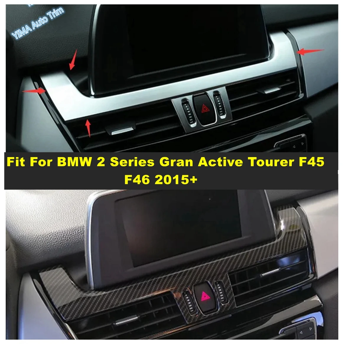 ABS Central Control Navigation GPS Strip Cover Trim Interior Accessories For BMW 2 Series Gran Active Tourer F45 F46 2015 - 2019