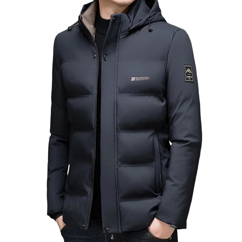 

Windproof Men's Parkas Winter New Thickened Warm Men's Cotton Jacket Graphene Warm Middle Aged Business and Leisure Cotton Coat