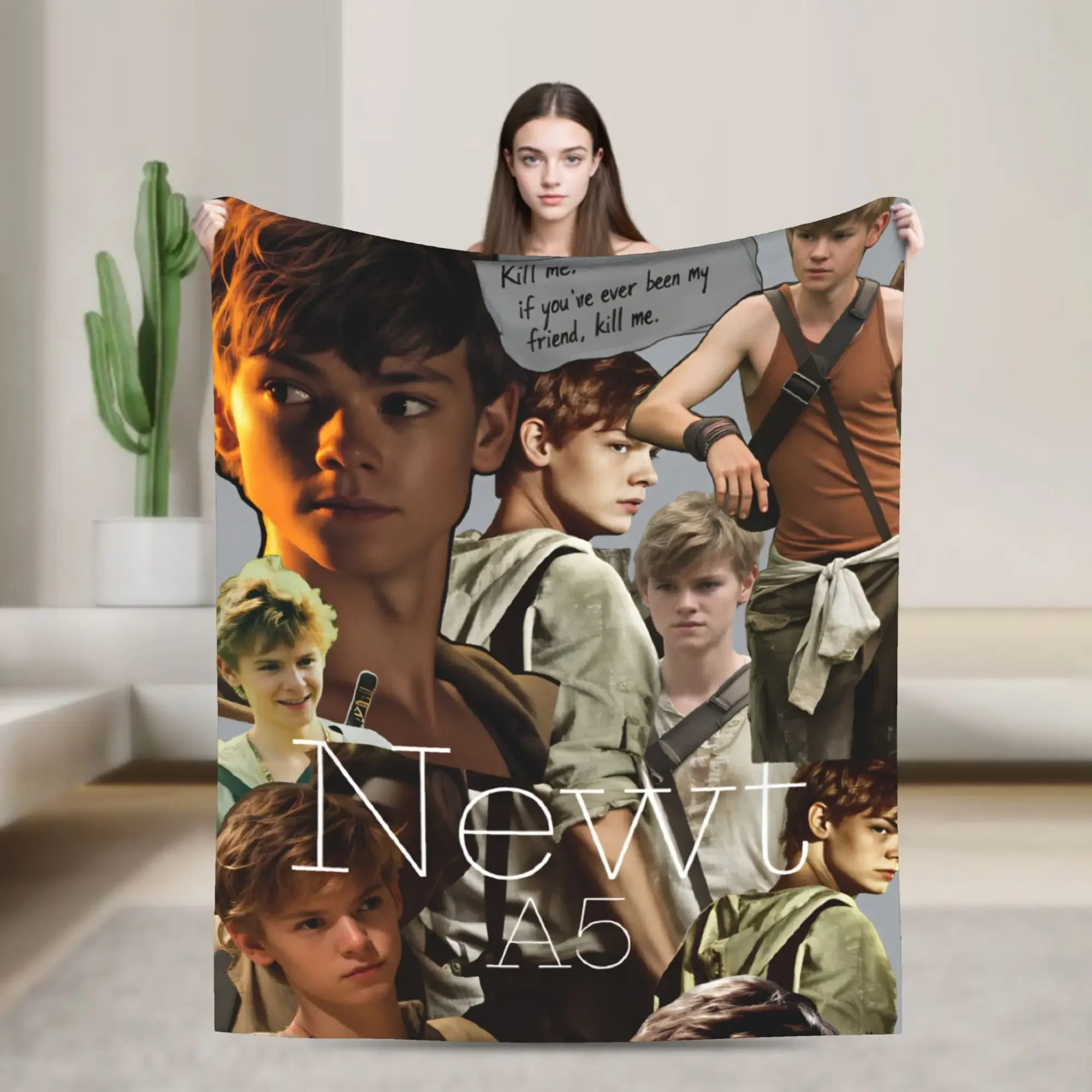 Newt X Thomas Blankets Quality Super Soft The Maze Runner Movie Throw Blanket Winter Travel Outdoor Novelty Bedspread