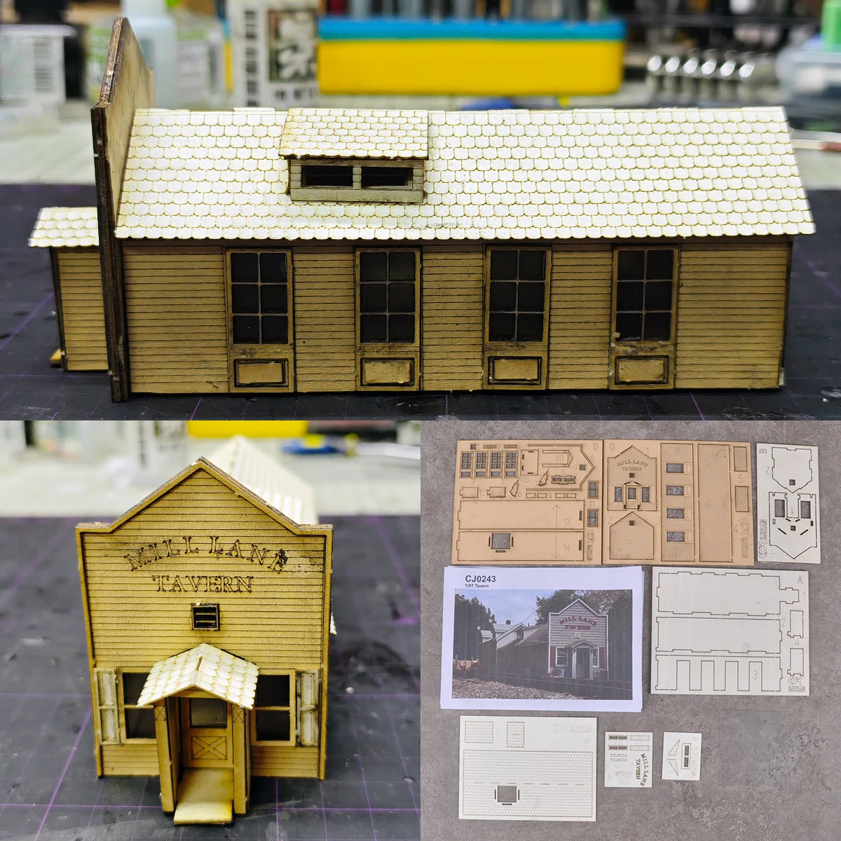 

Assembly Architectural model sand table train Railway pub tavern watering hole store shop diorama Scale model kit 1/87