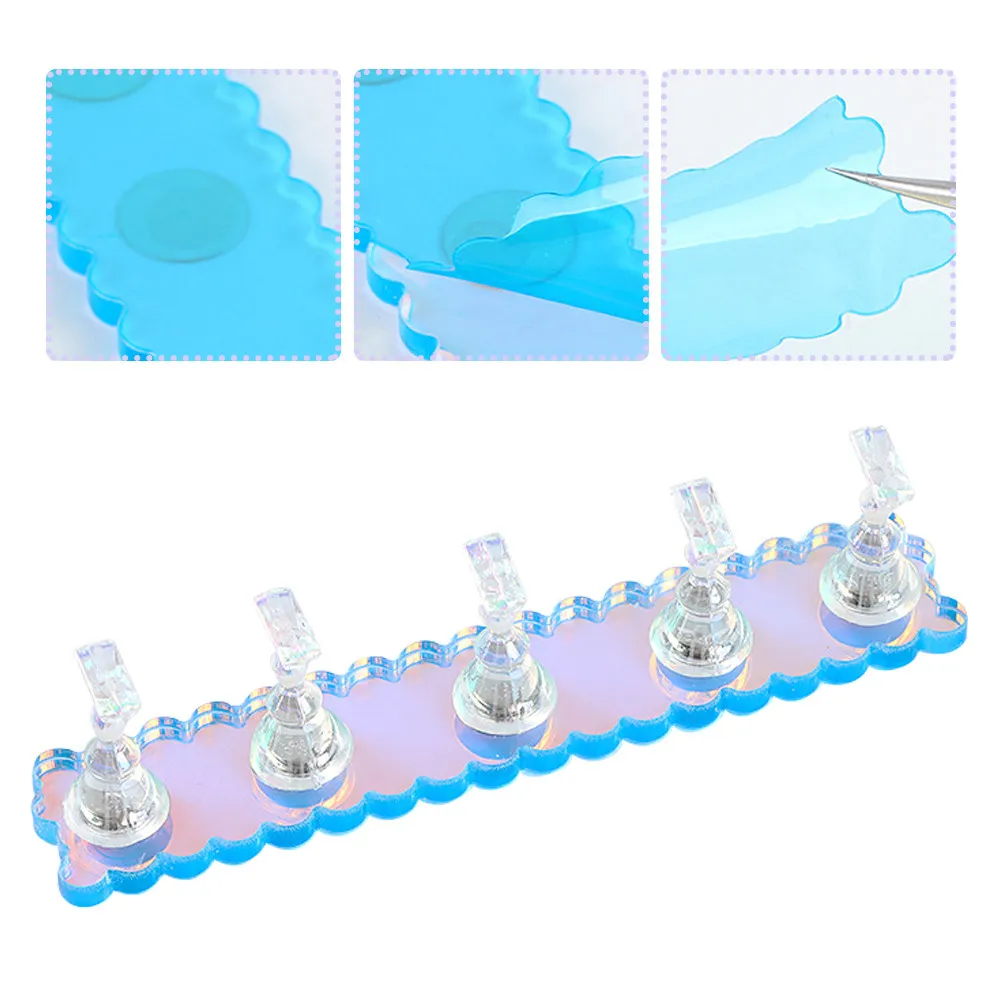 Creative Acrylic Crystal Gel Alloy Magnet Nail Art Holders for Display Practice Lightweight Space Saving Manicure Beauty Tools