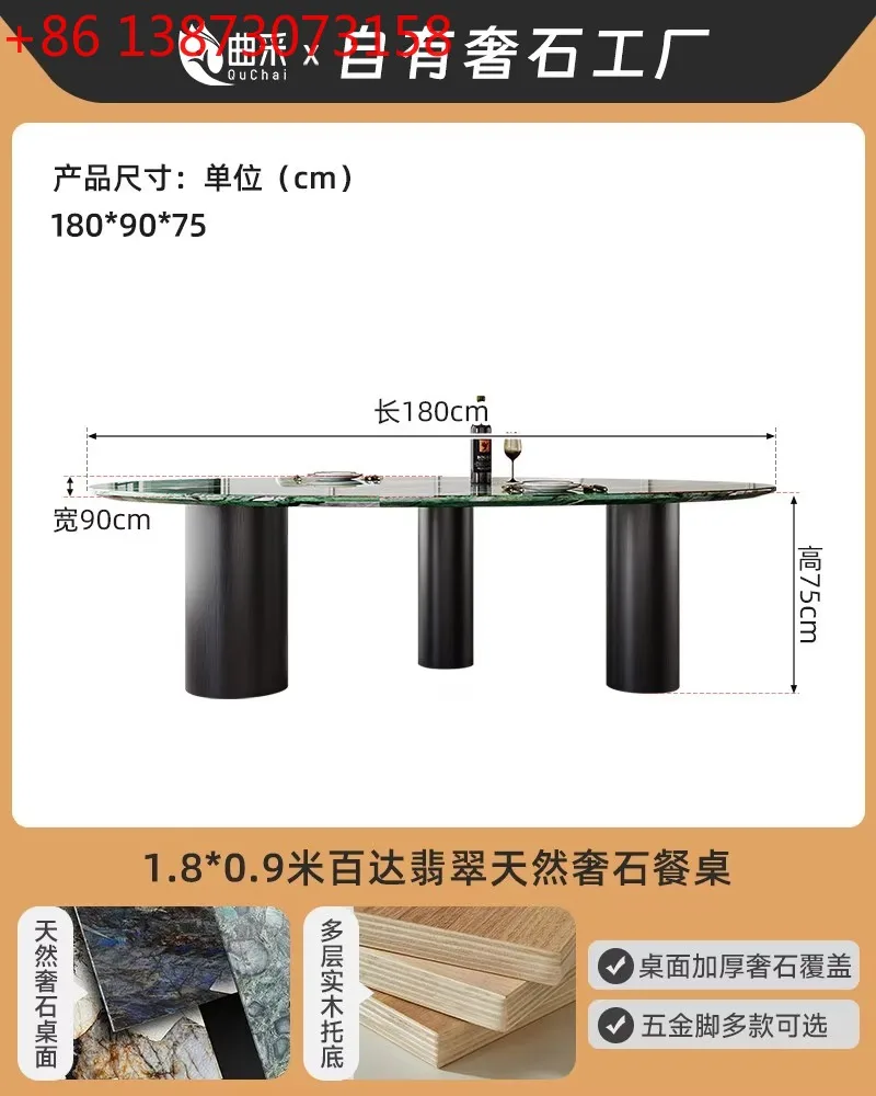 Natural Luxury Stone Home Villa Living Room High End Water Drop Shaped Dining Table Furniture
