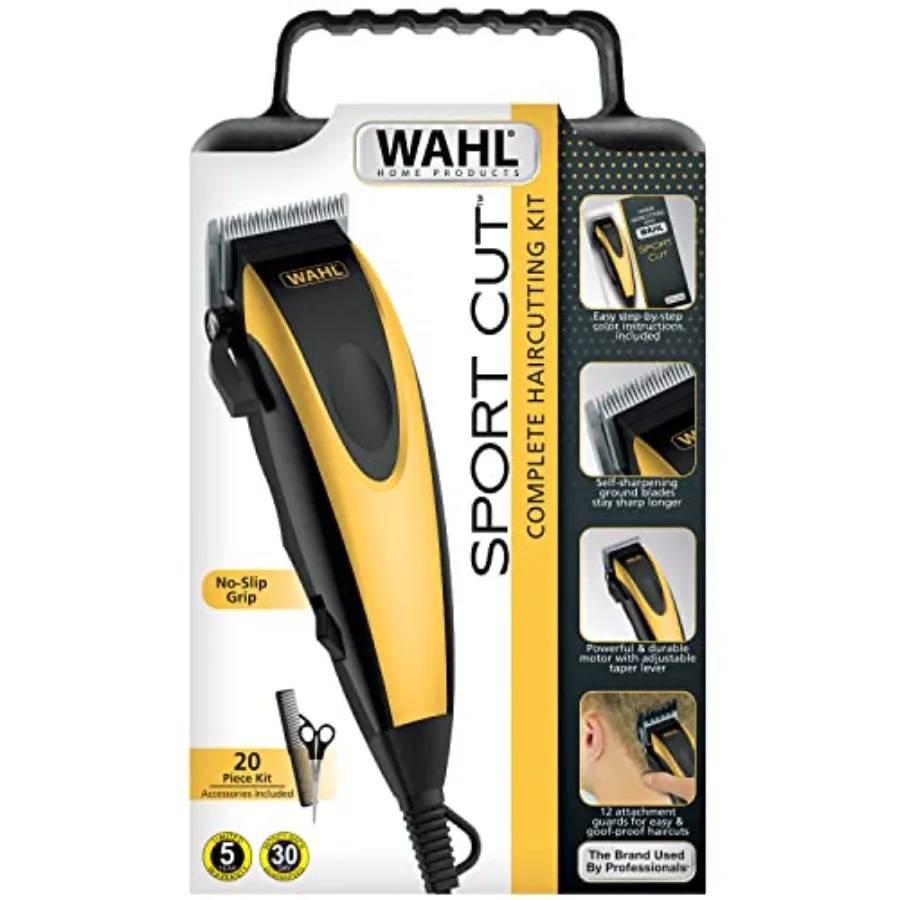

20-Piece Combo Sport Cut No-Slip Self Sharpening Complete Clippers Haircut Kit #9423