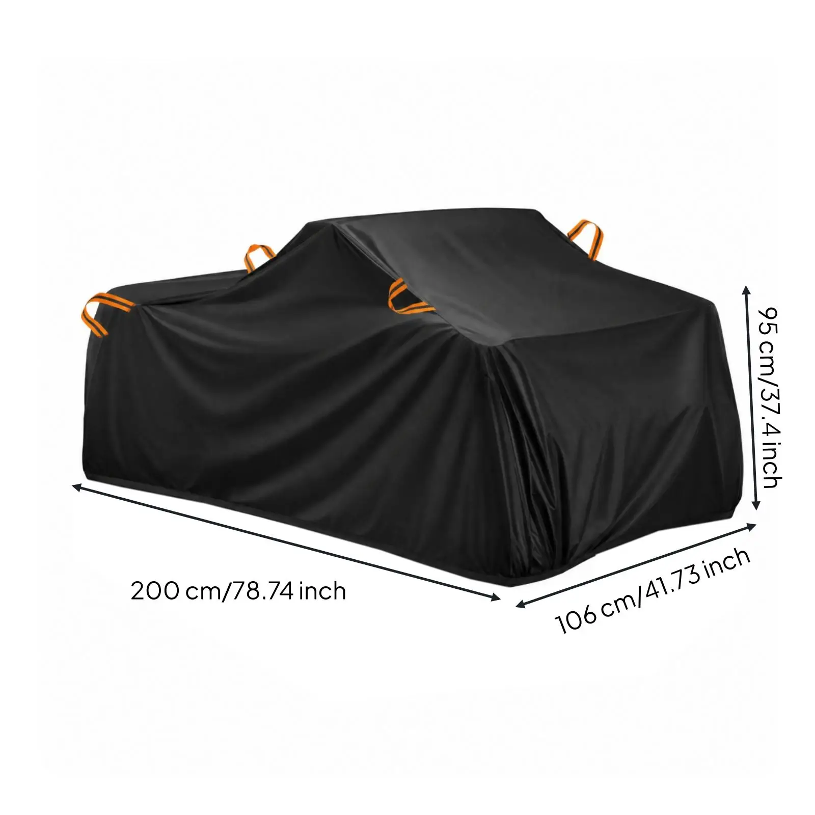 Waterproof Four Wheeler Cover Oxford Silver Coated Fabric Reflective Safety Accents Dust Rain Sun Protection for Camping Trips