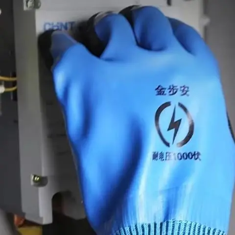 1 Pair Withstanding Voltage 1000V High Elasticity Glove Safety Protective Blue Electrician Insulating Gloves