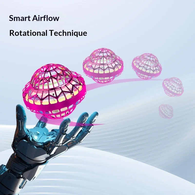 Magic Boomerang Flying Ball Remote Control Airflow Induction Suspension Hover Drone LED Light Toy For Indoor Outdoor Kids Adults