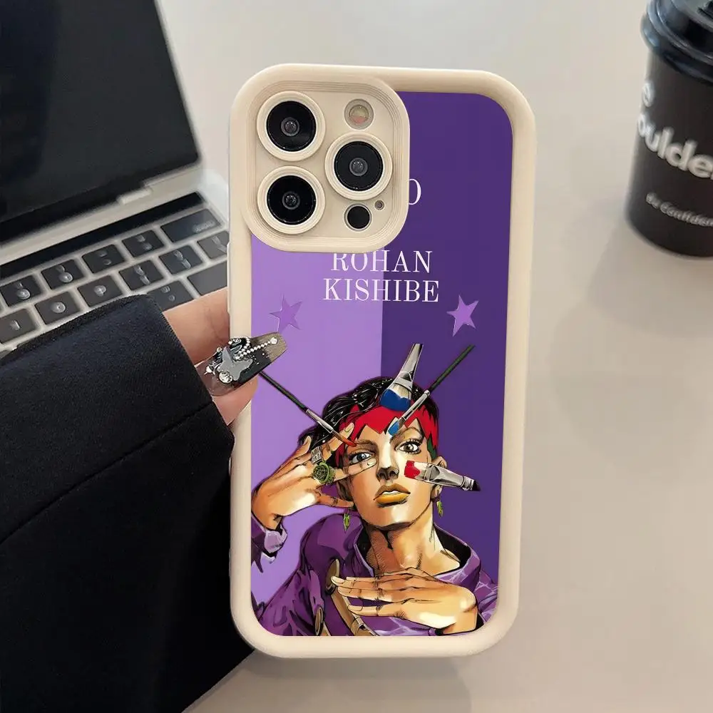 

Чехол для телефона Anime JOJO Rohan Kishibe для iPhone 17 16 15 14 13 12 11 Air Pro Max Plus, утолщенный, из ТПУ, цветной, роскошный