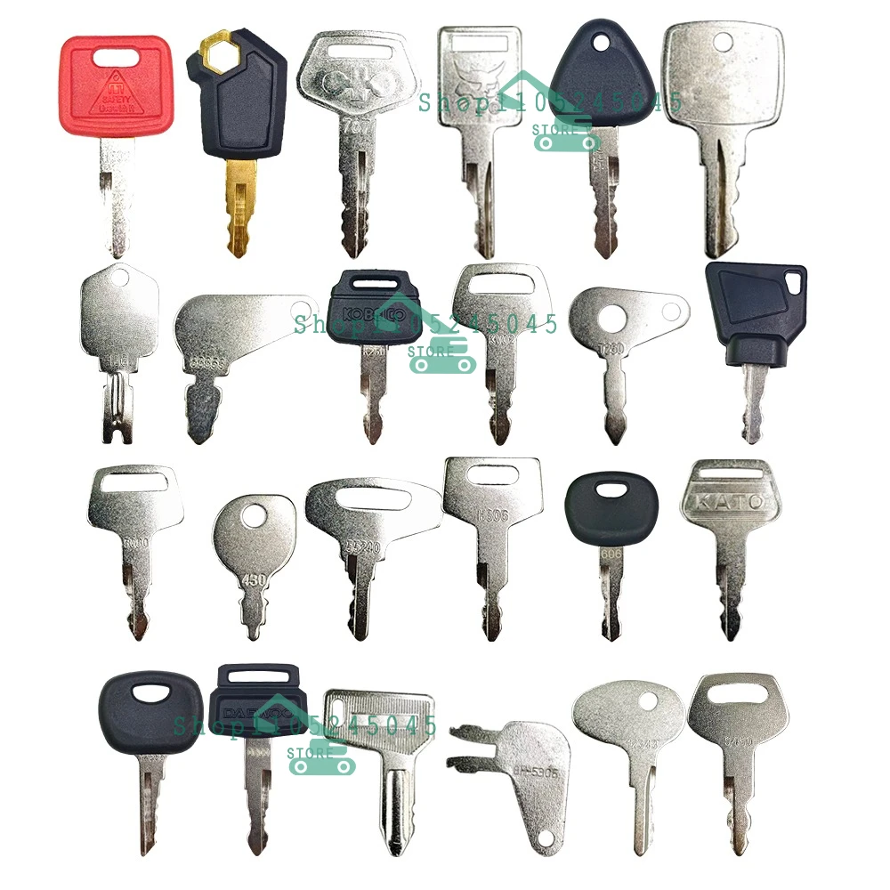 24pcs Heavy Equipment Construction Ignition Key Set for Komatsu Hyster Case JLG Rollers Forklift Excavator Dozer Backhoe H806