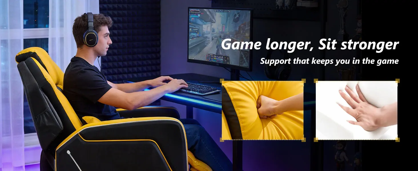 TCGBKAF LED Gaming Recliner Chair Ergonomic Video Game Reclining Chair with Footrest Lumbar Pillow & Side Pocket Home Theater Recliner Sofa Chair for Gaming Room Living Room Bed… image 11