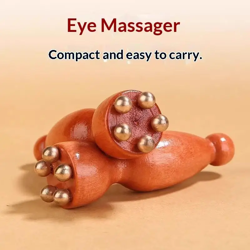 【B】Beauty Professional Brass Rosewood Facial Handheld Gua Sha Tool Eye Relaxation Acupoint Massage