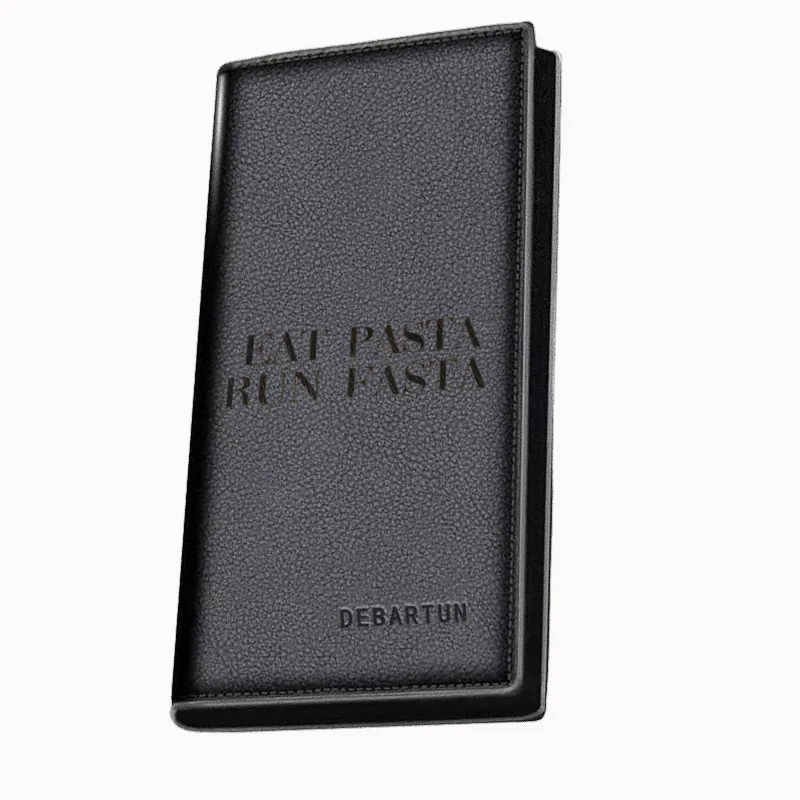 Eat pasta,run fast words. Men's Long Wallets Business Stylish Printing Design Casual Use Christmas Valentine's Father's Day Gift
