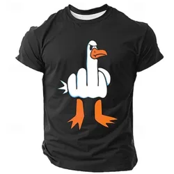 Men's T shirt Tee Swan Funny Crew Neck Clothing Apparel 3D Print Party Holiday Short Sleeve Vintage Cool