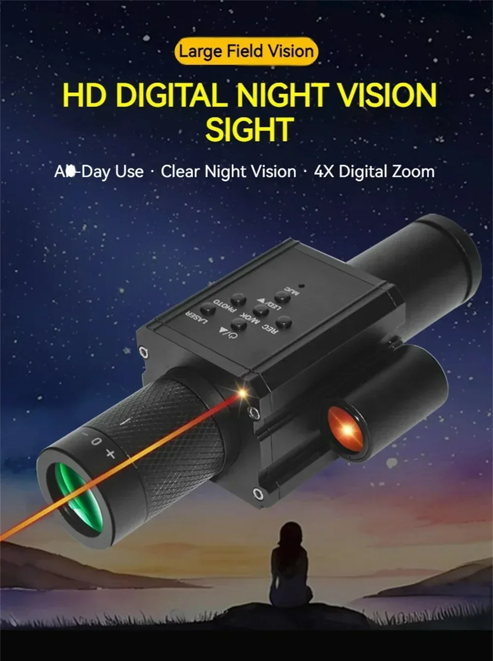 

Cross Cursor Night Vision All Black 600M Cross Adjustable Night Vision Telescope Sight Night Vision Scope Hunting Camera