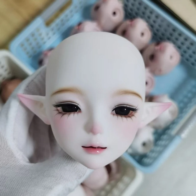Makeup Doll's Head for 57cm Yeluoli Girl Doll with Random Eye 1/3 Bjd Accessories White/ Pink/ Tan Skin