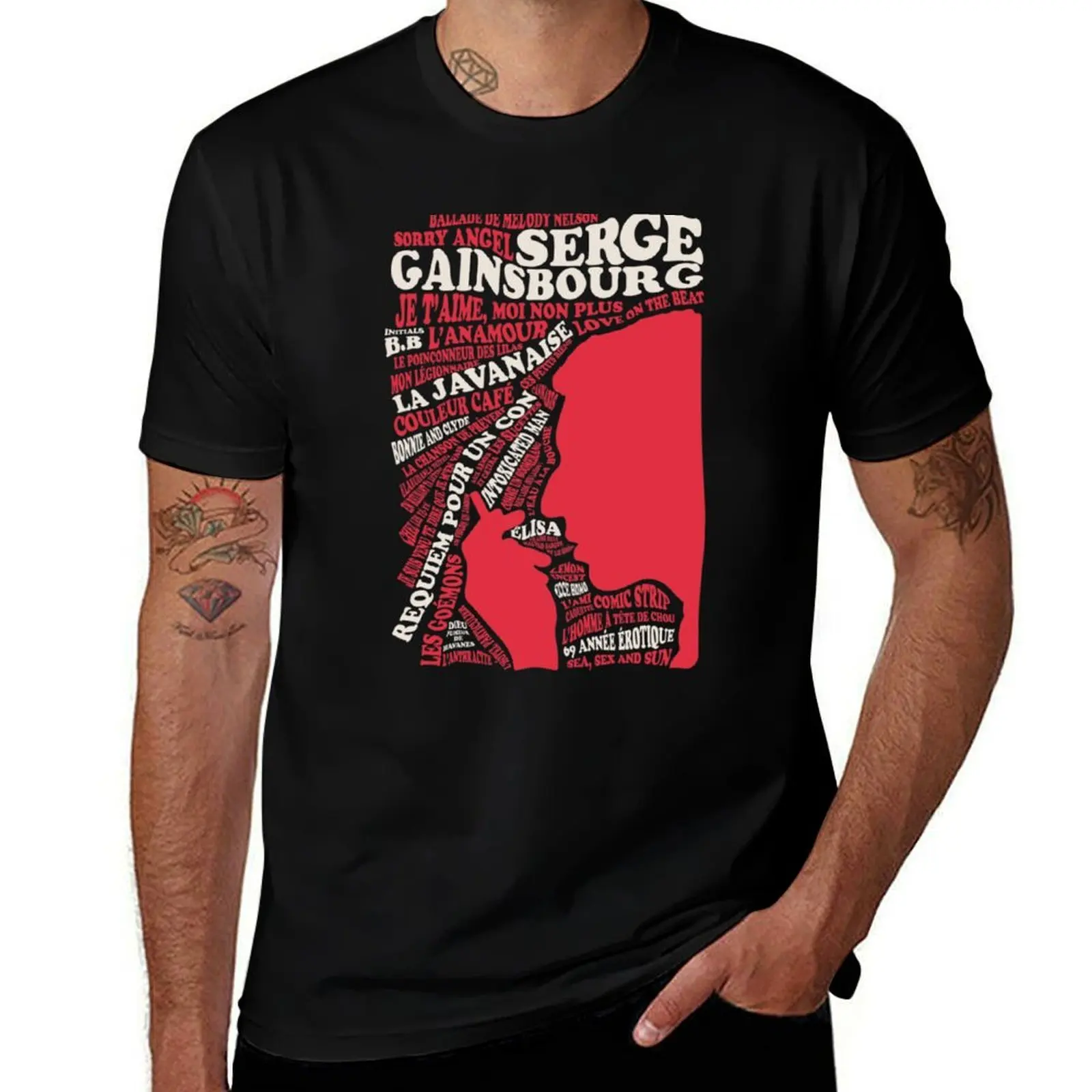 Copie de Serge Gainsbourg - Discographie essentiel T-Shirt Active Sports Short Sleeve Cotton Shirt