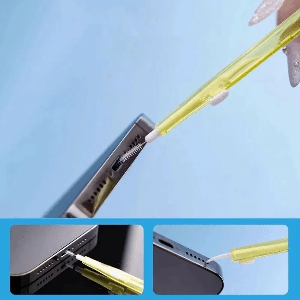 Fine Brush Head Charging Port Cleaner Double Head Dust Removal Speaker Hole Cleaner Multi-Function Cleaning Gadget
