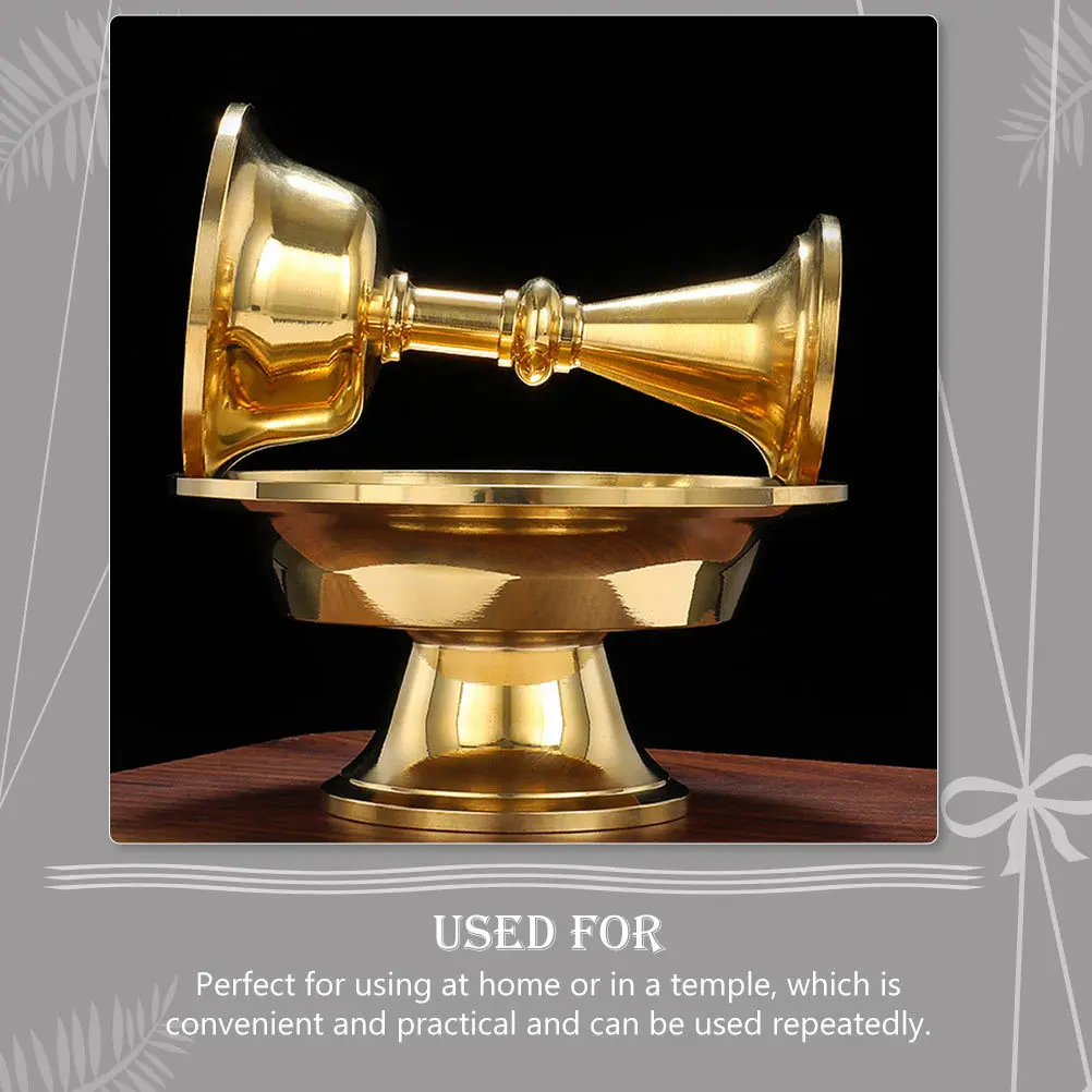 

Copper Buddha Offering Auspicious Water Cup For Temple Decor Buddhist Sacrifice Cup Household Zen Room Decoration