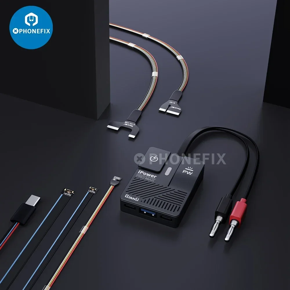 Qianli DC Power Pro Max Control Test Cable for Iphone 6 6P 7 7P 8 8P X Xs Xsmax 11-14PM One Button Boot Supply Line Repair Tool