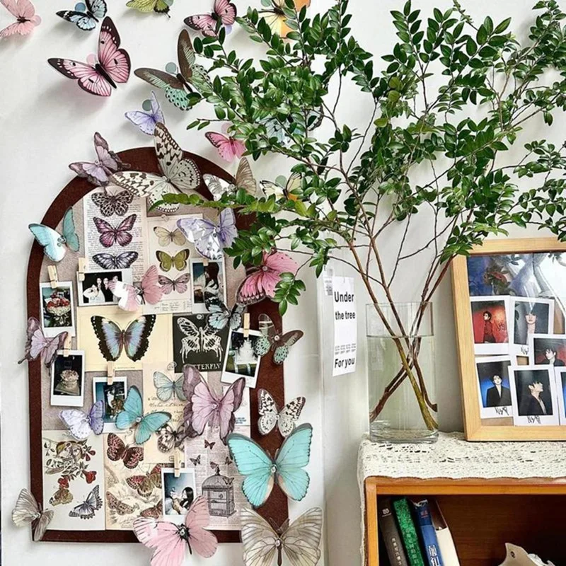Top-Butterfly Photo Board Photo Display Wall Butterfly Photo Collage Board Home Desktop Decor Birthday
