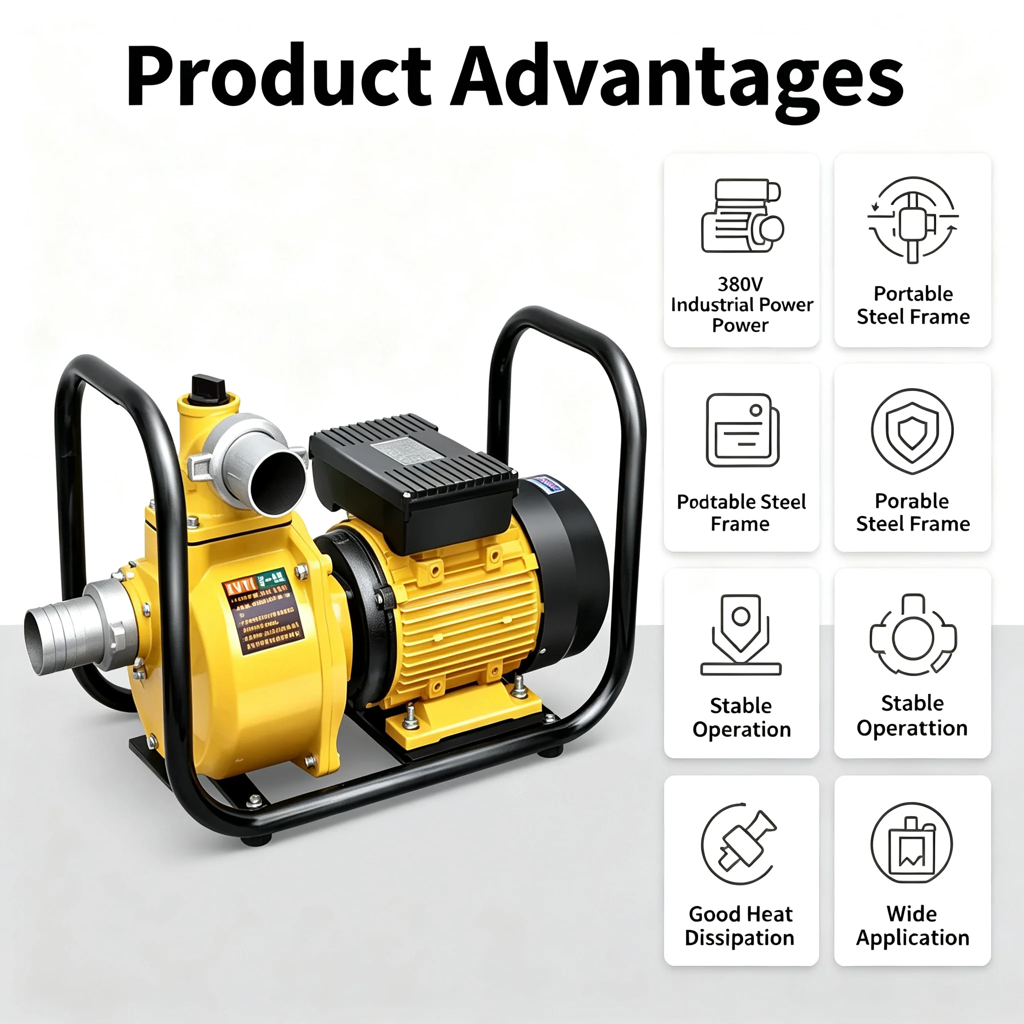 Agricultural High Pressure Pumping Pump Large Flow Agricultural Irrigation 220V380V Fish Pond High Lift Motor Self-priming Pump